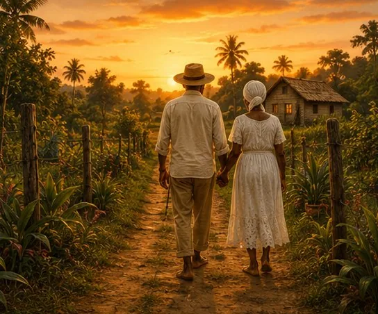 Caminhos se abrindo ao pôr do sol